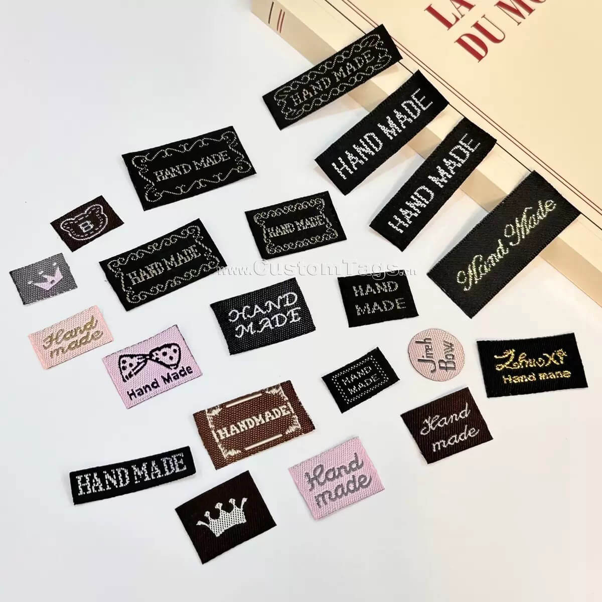 High density custom woven labels for clothing brands
