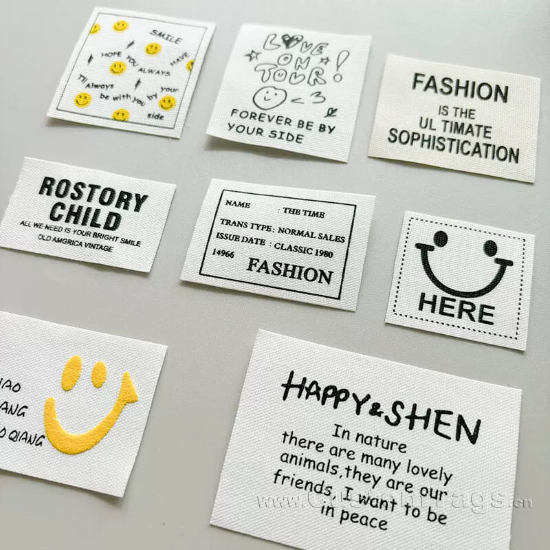 Wholesale custom printed clothing tags and wash care labels manufacturer