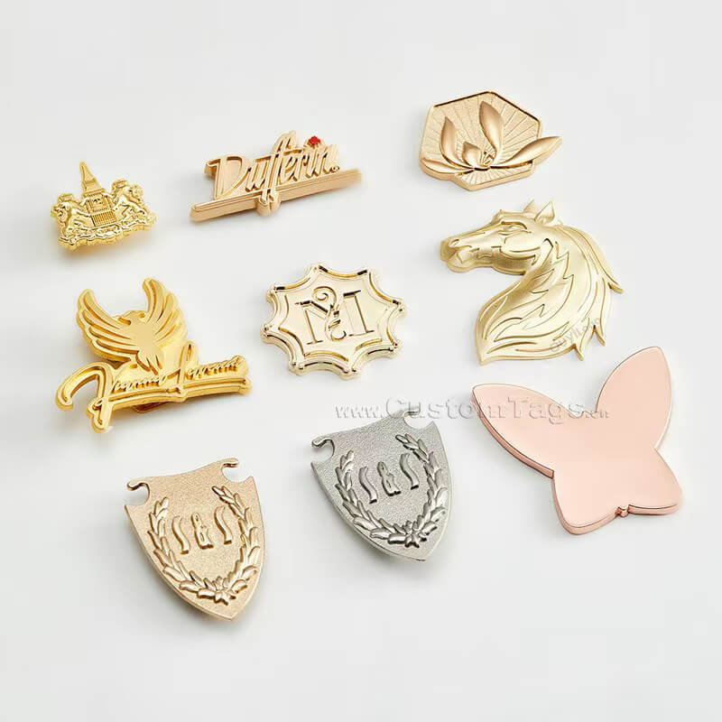 Custom zinc alloy clothes label with anti-corrosion electroplating