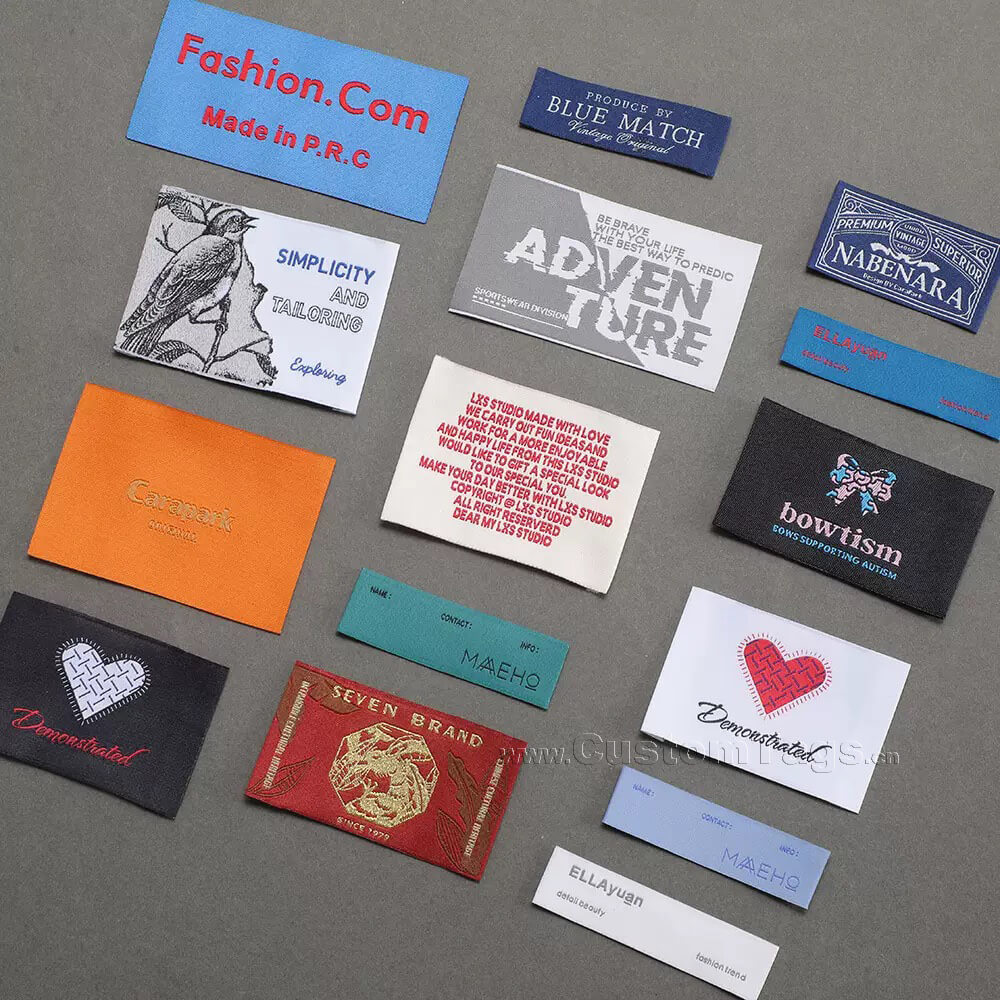 High density custom woven labels for clothing brands