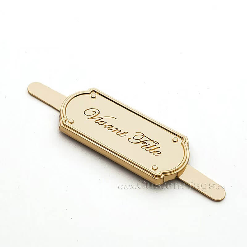 Custom laser-engraved brand logo plate for clothing labels