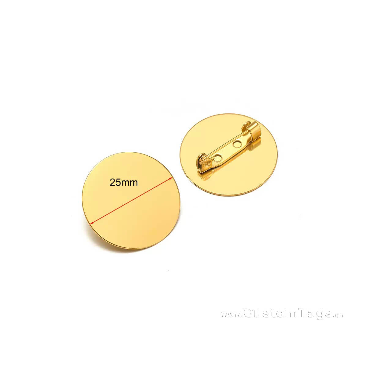 Zinc alloy metal logo tags with durable safety pins backing