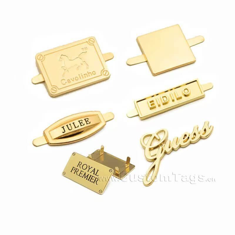 snap on and riveted metal labels