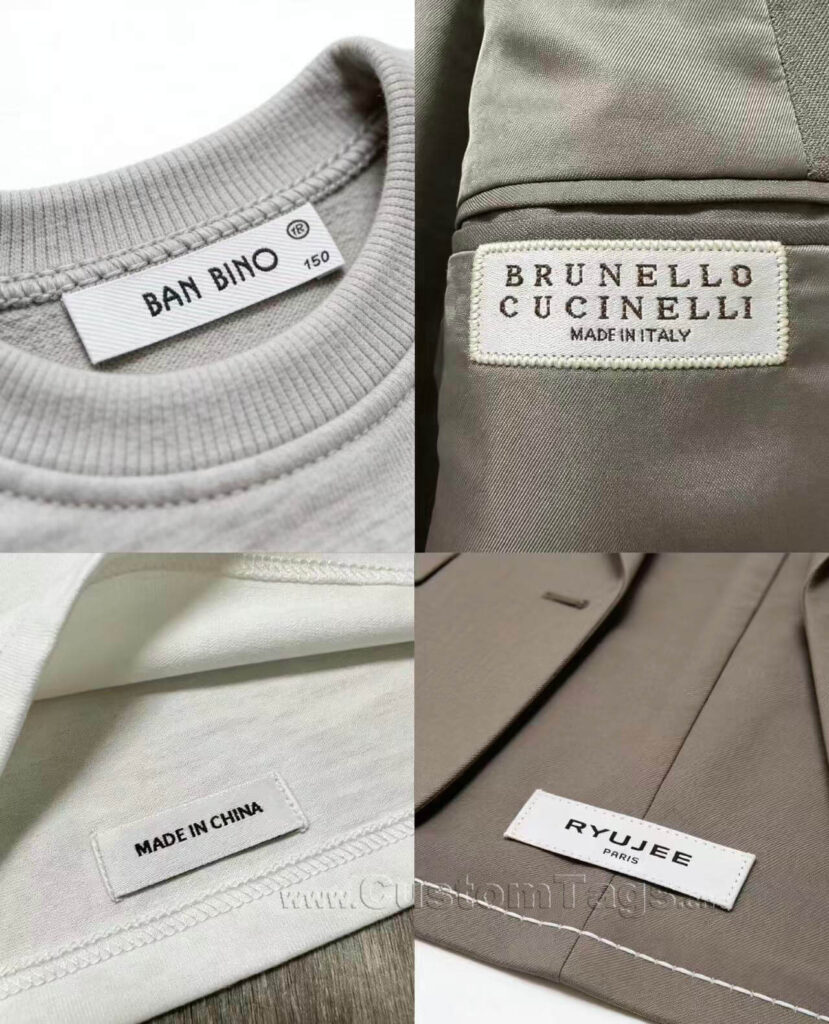 woven labels size  and sewing position