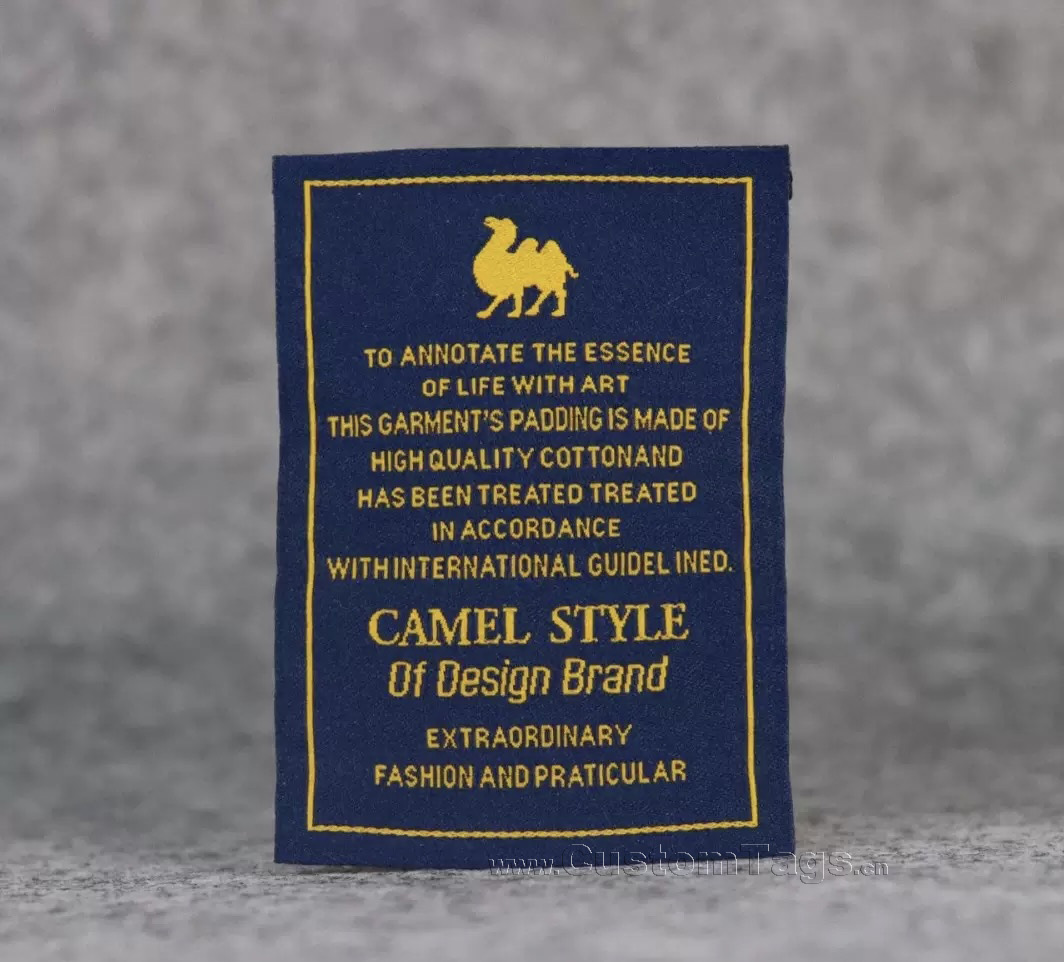 Custom woven main labels with brand logo for clothing