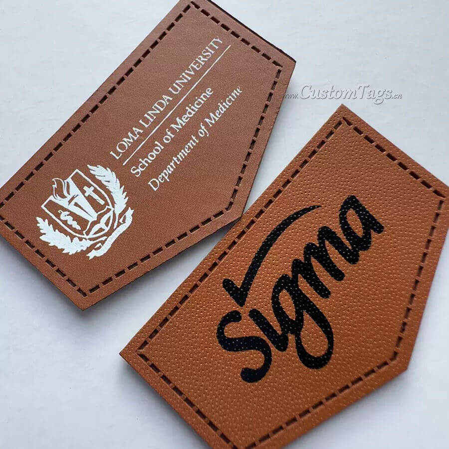 custom leather label & tags with laser engraving