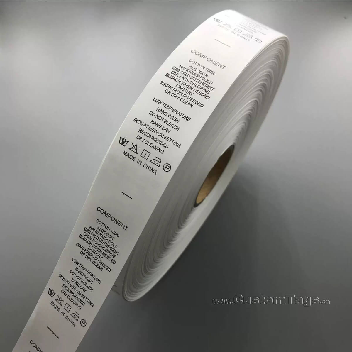 care labels in rolls