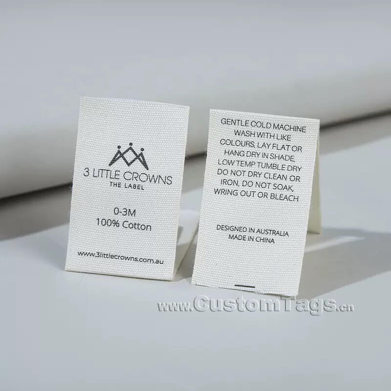 custom cotton care labels for garment