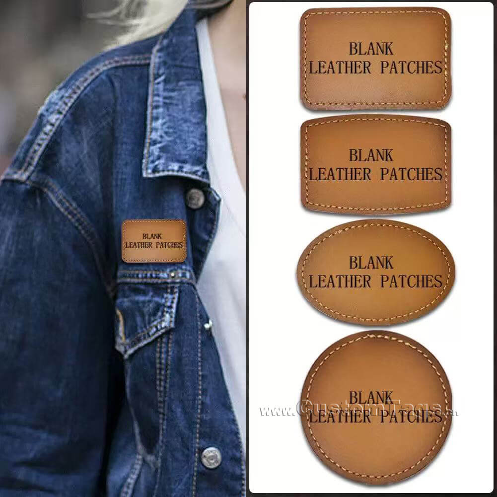 custom genuine leather labels and tags for denim clothes