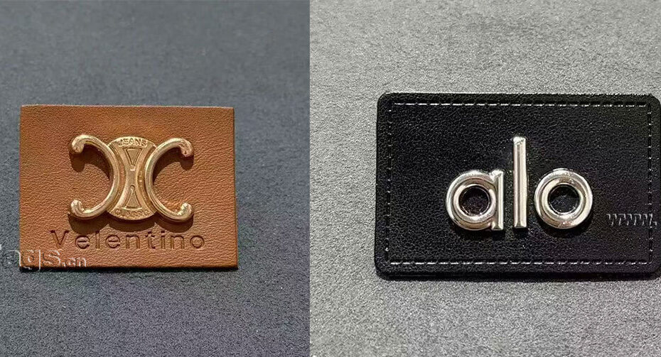 custom metal leather labels and tags