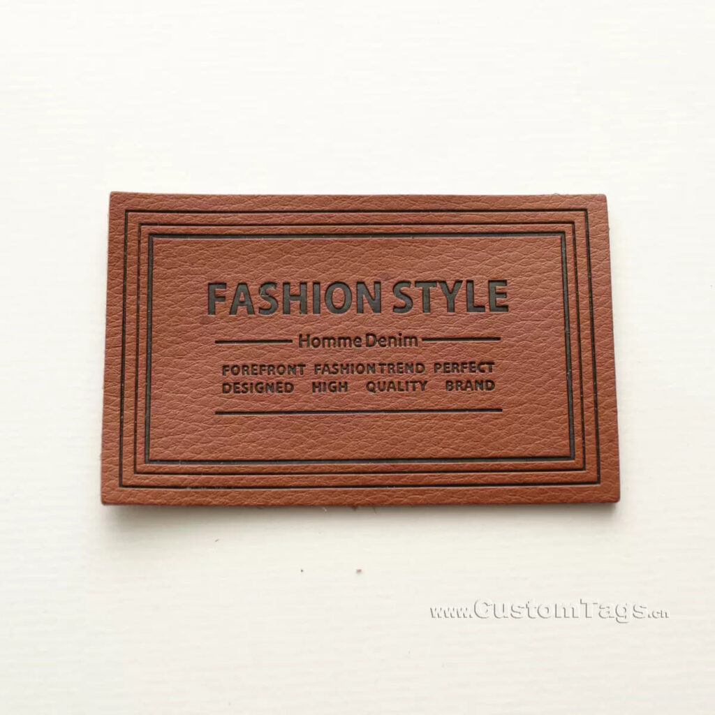 custom faux leather labels for clothing