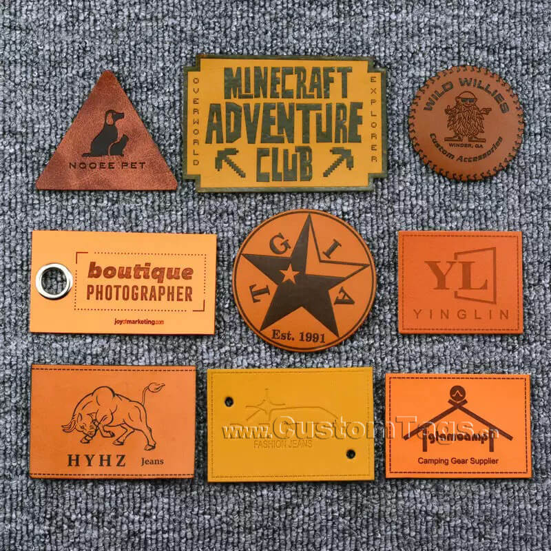 faux leather labels