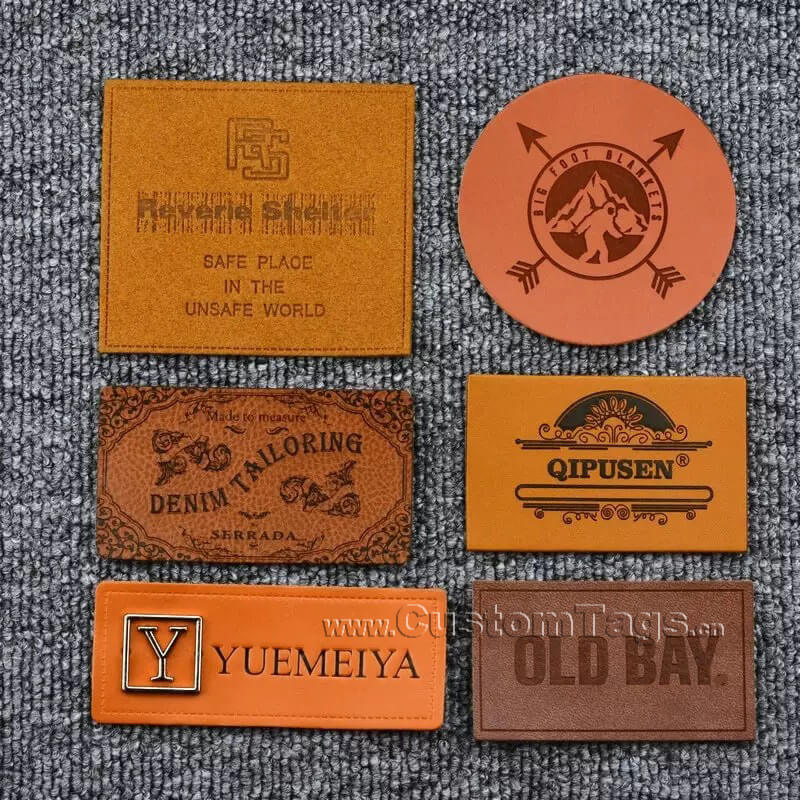 faux leather labels
