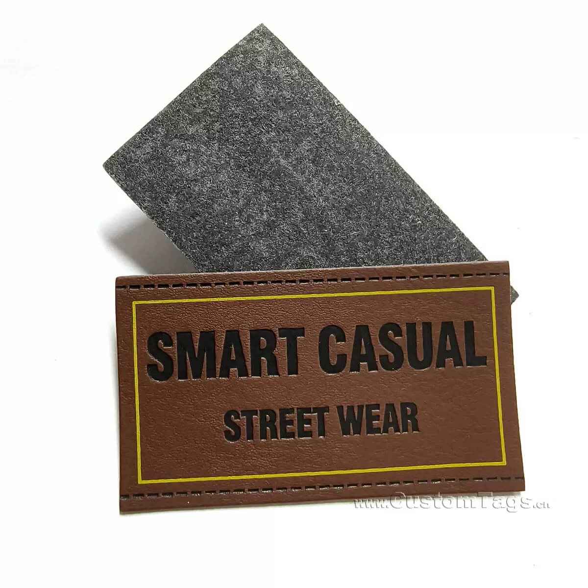 faux leather labels