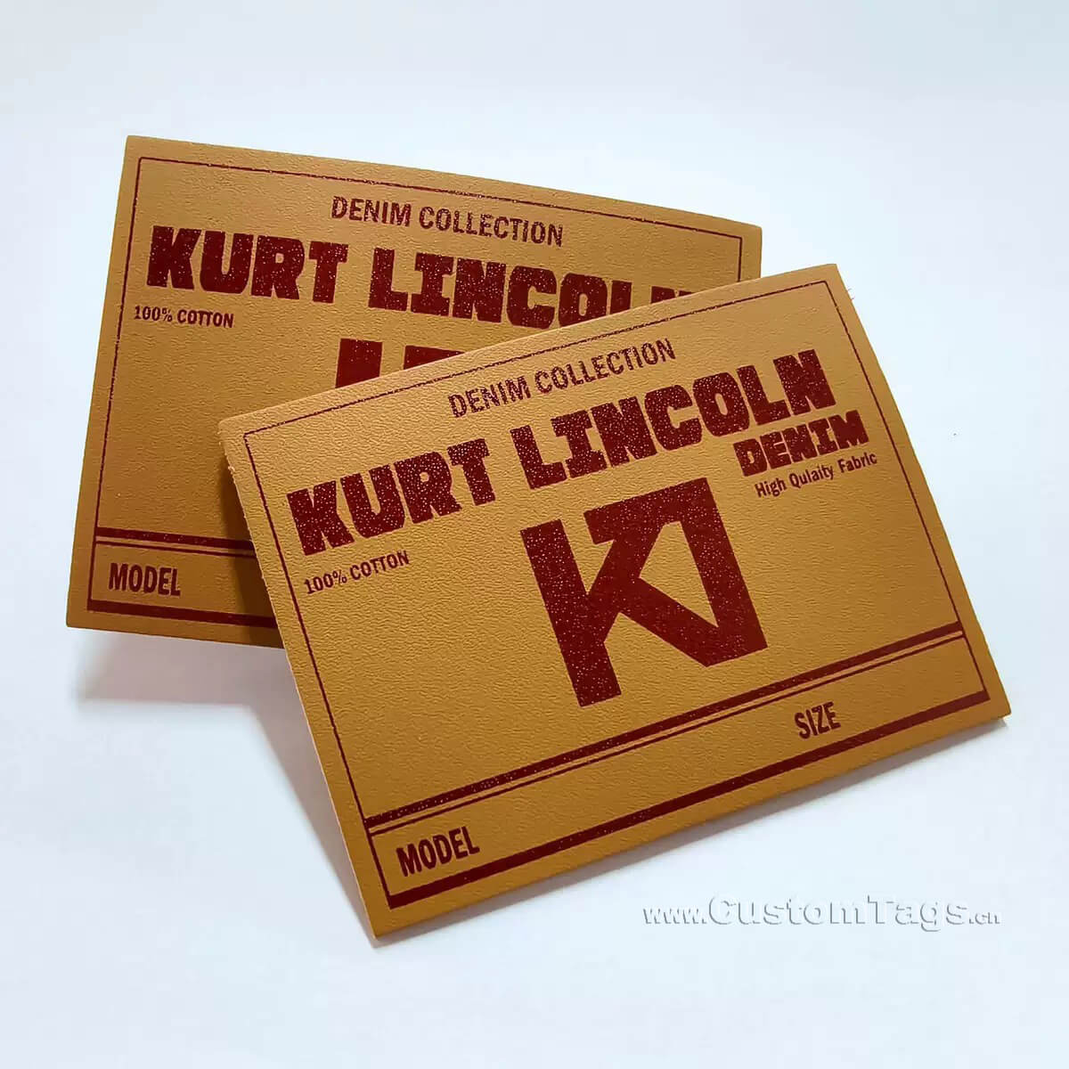 faux leather labels