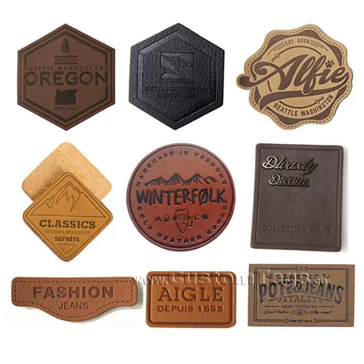 faux leather labels