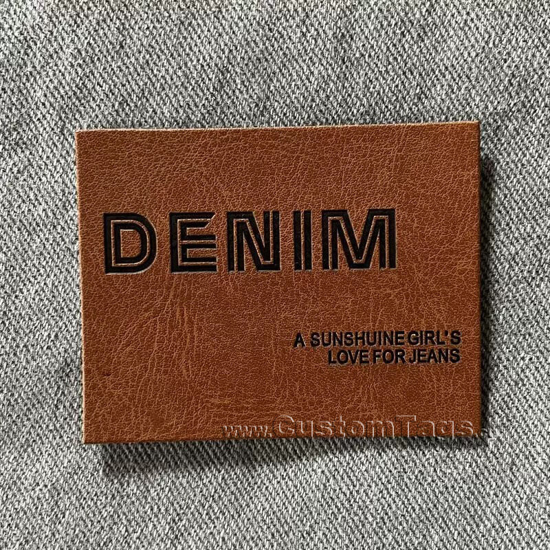 faux leather labels