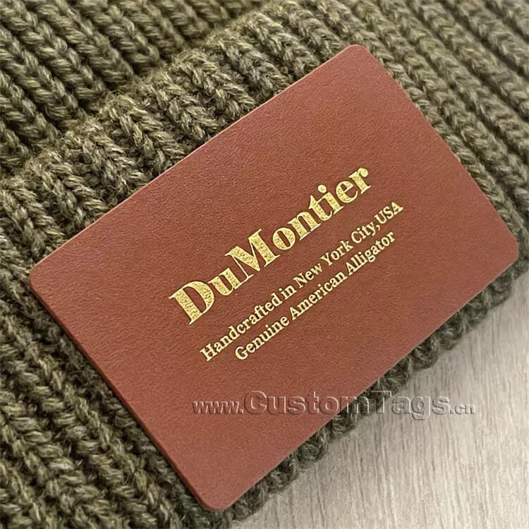 Application scenarios of custom faux leather labels and tags: hats