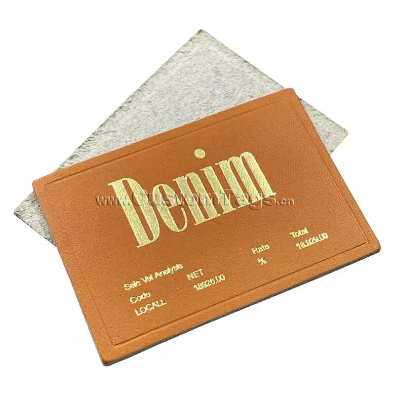 Custom leather label & Tags logo making techniques : hot-stamping gold or hot stamping silver