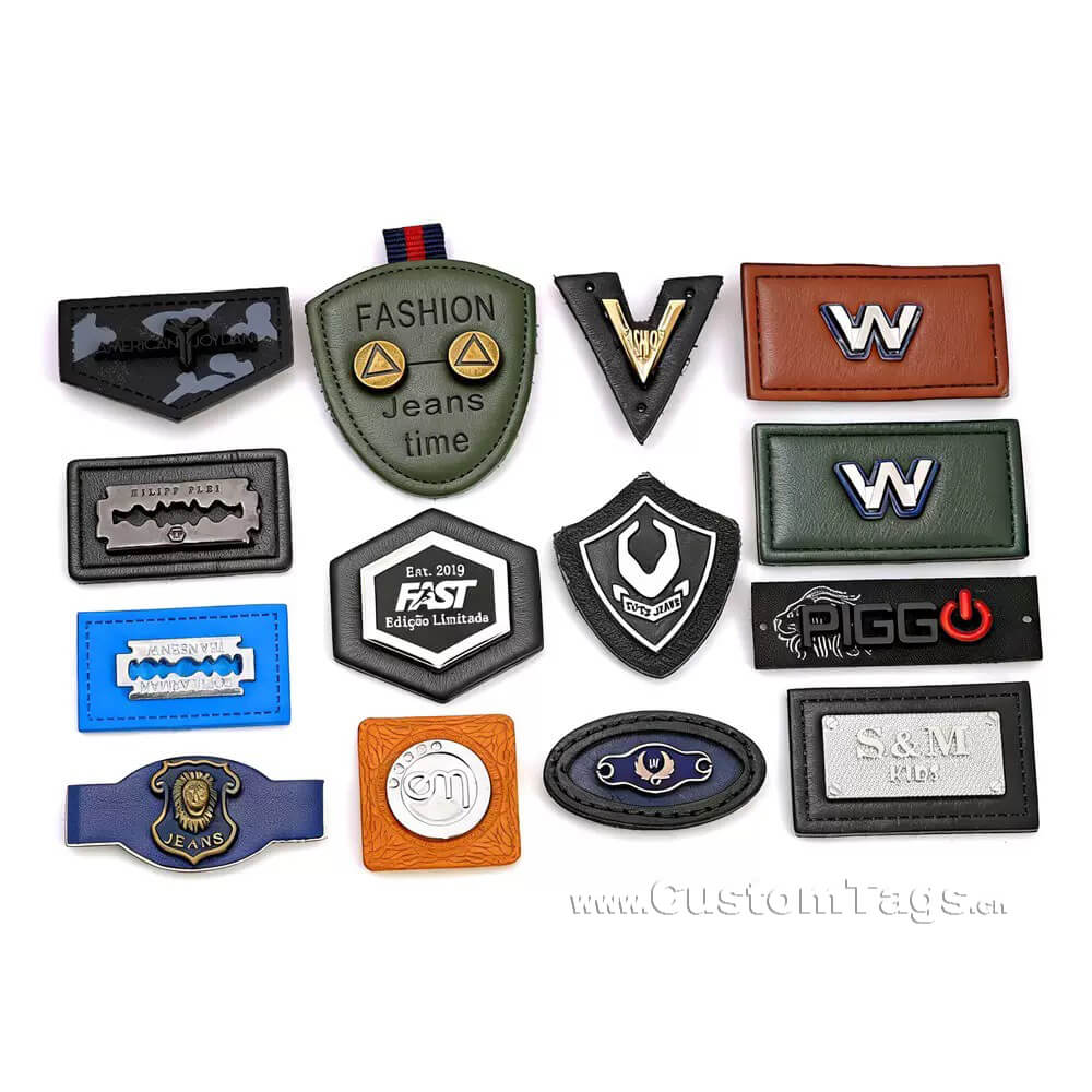 metal leather labels