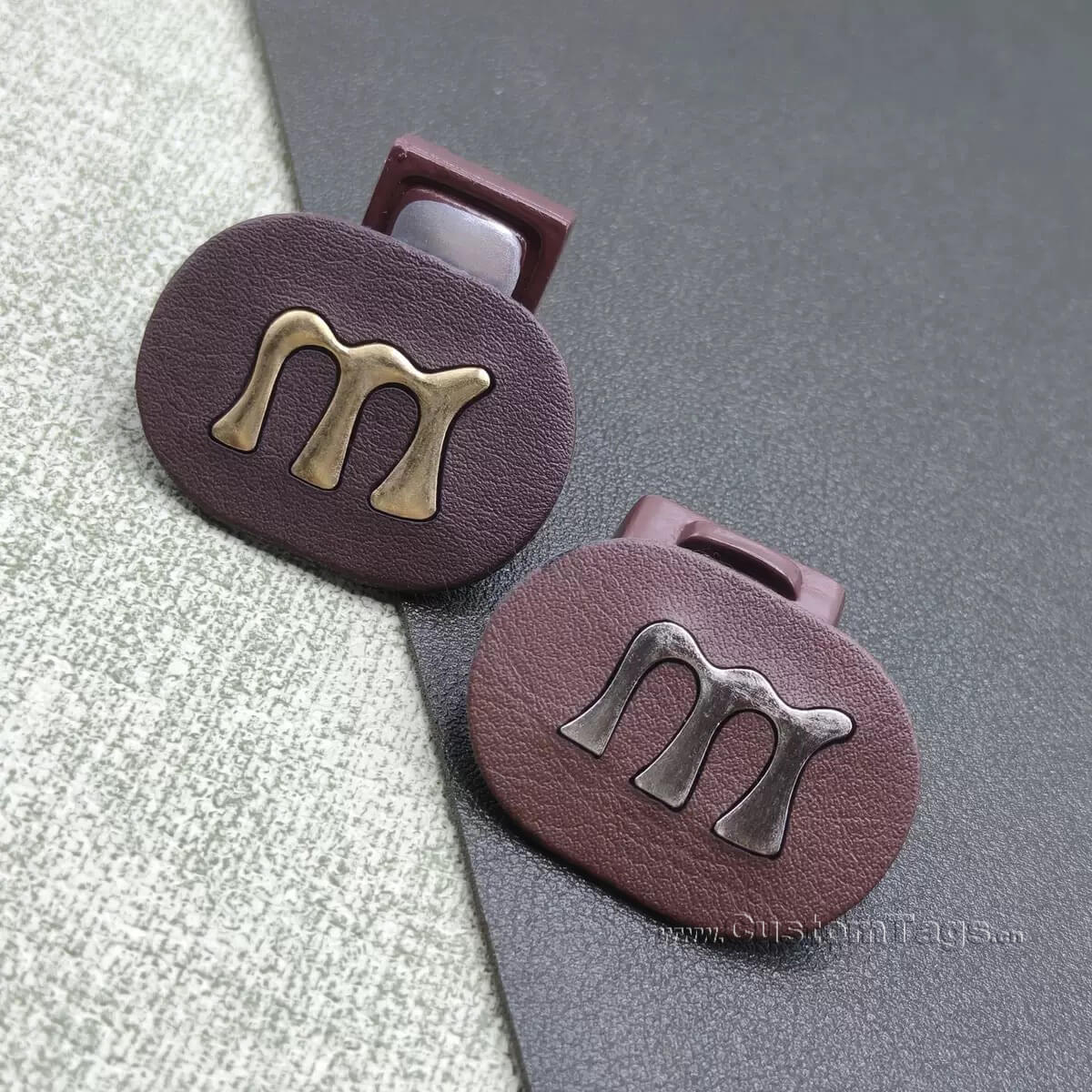 metal leather labels