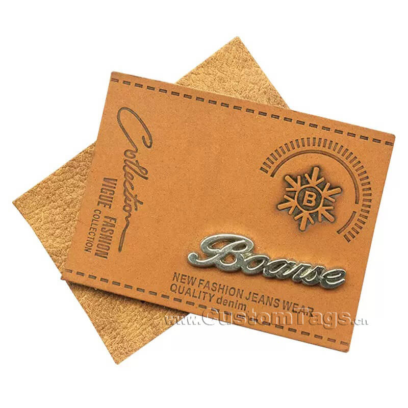 metal leather labels