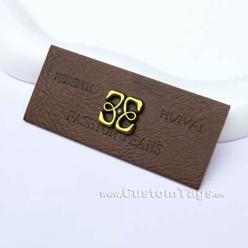 metal leather labels