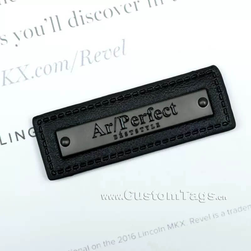metal leather labels