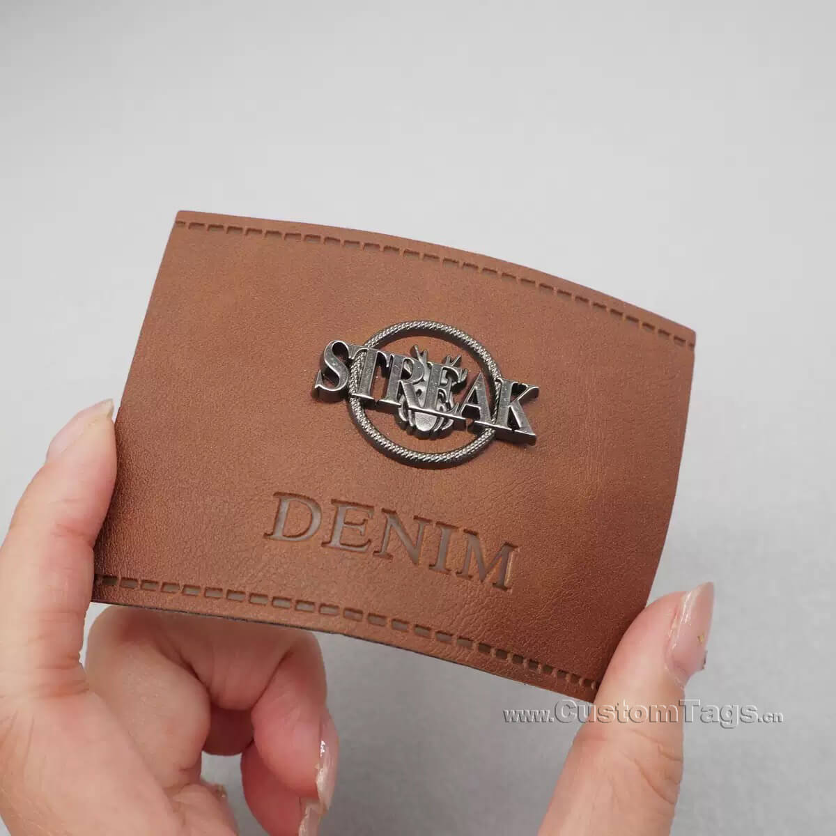 metal leather labels