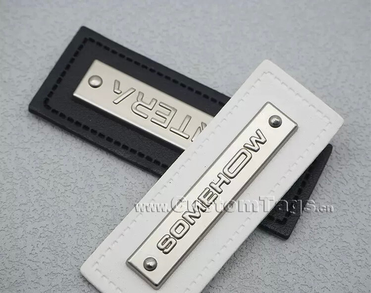 metal leather labels