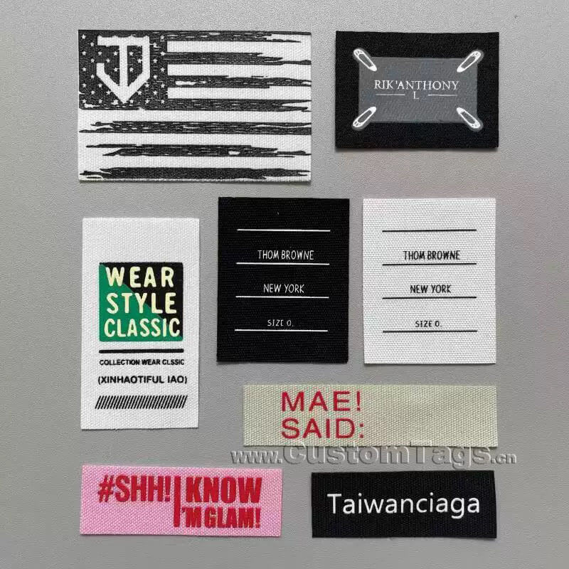 Custon Personalized printed fabric labels for clothing brands