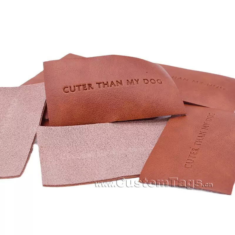 custom real leather labels for clothing