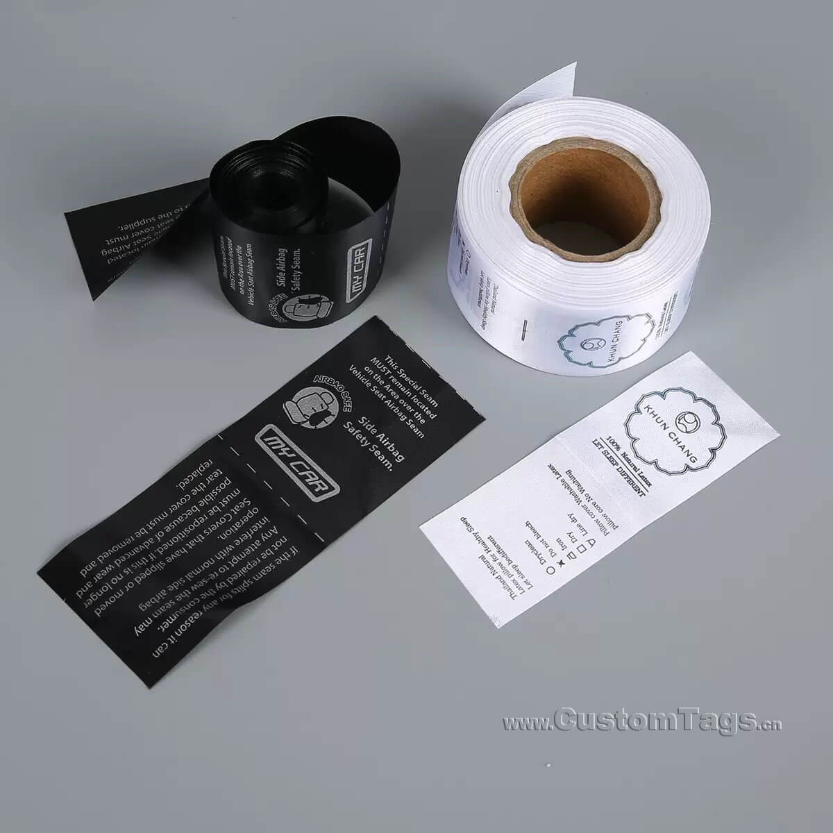 Custon Personalized wash care labels for clothing brands