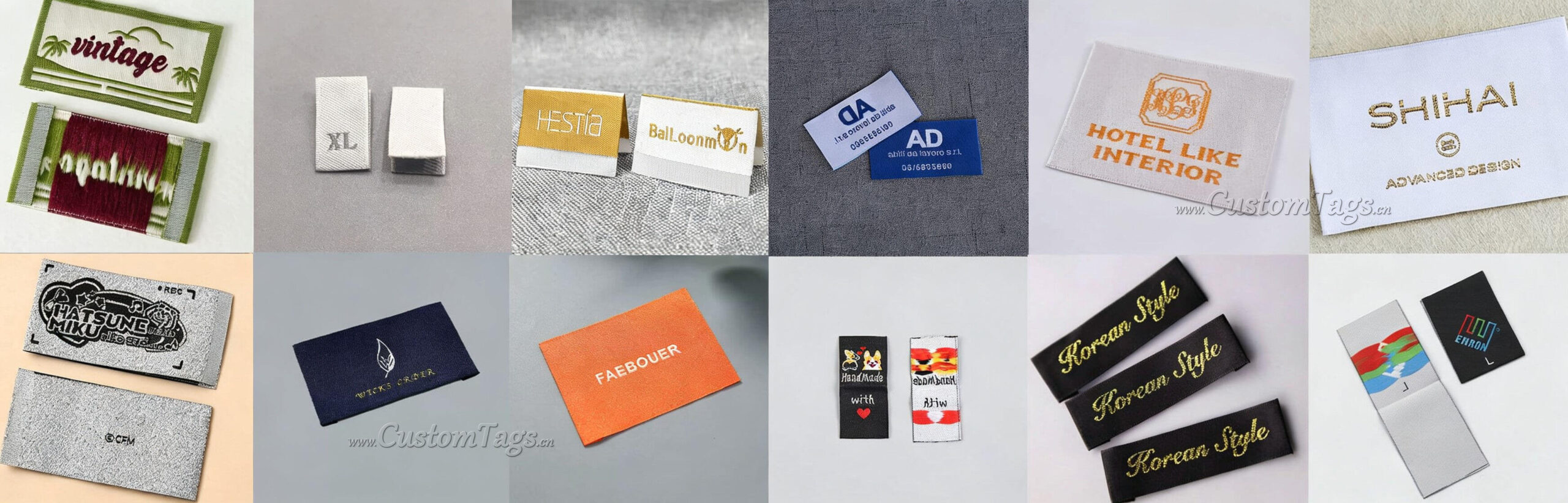Custom woven labels for clothing with logo | CustomTags.cn
