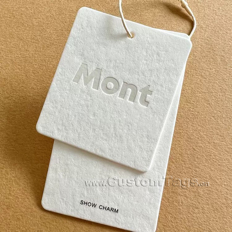Custom debossing hang tags for clothing