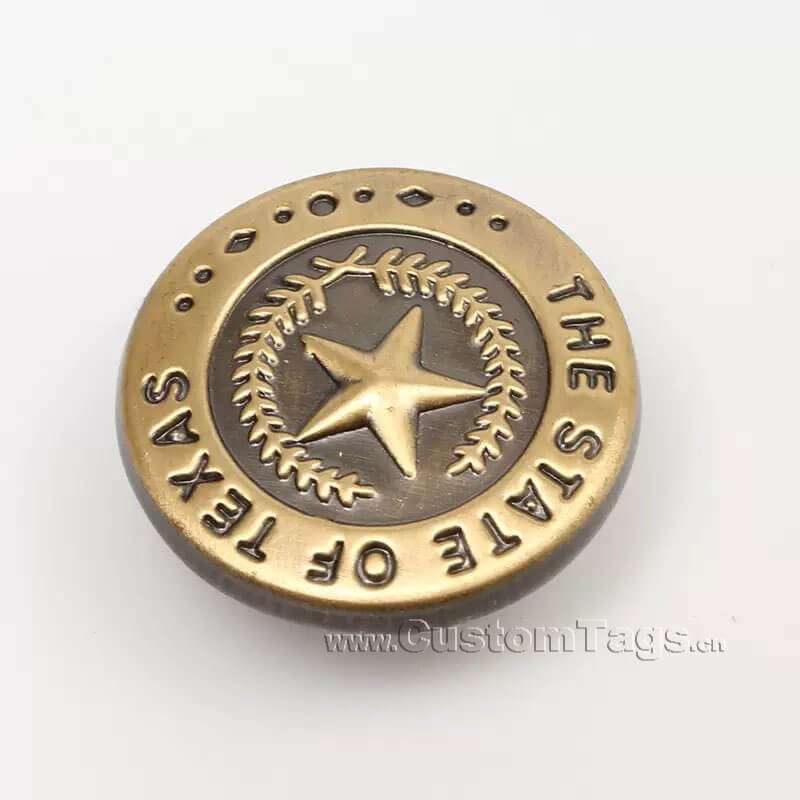 custom debossing buttons for clothing
