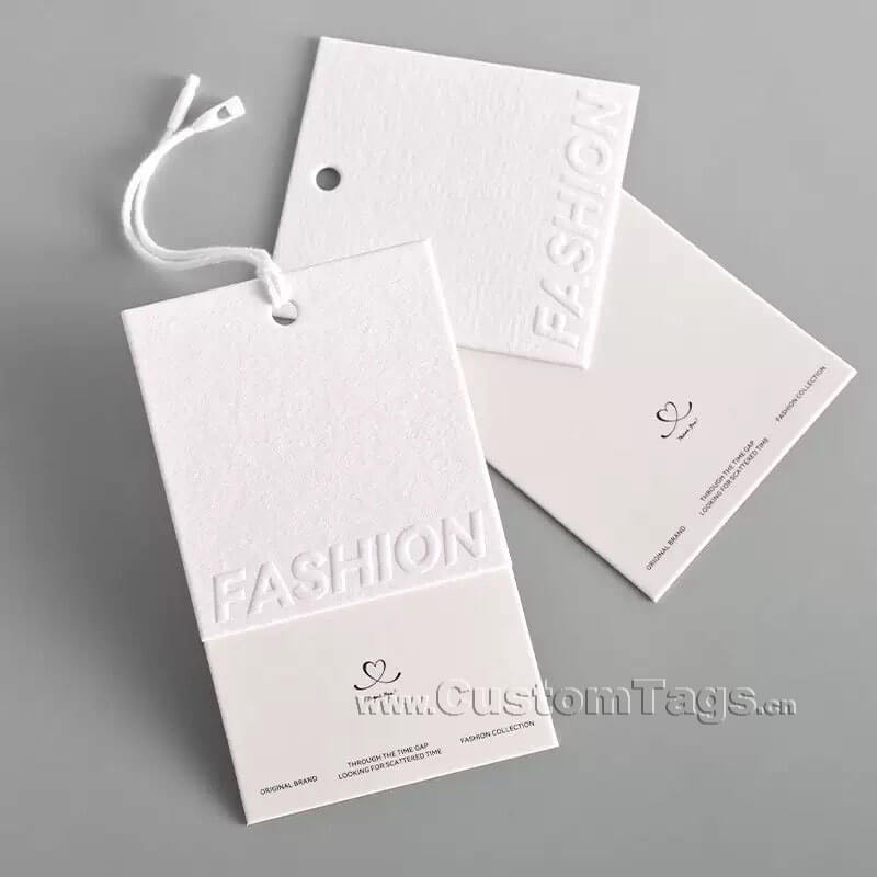 Custom embossing hang tags for clothing