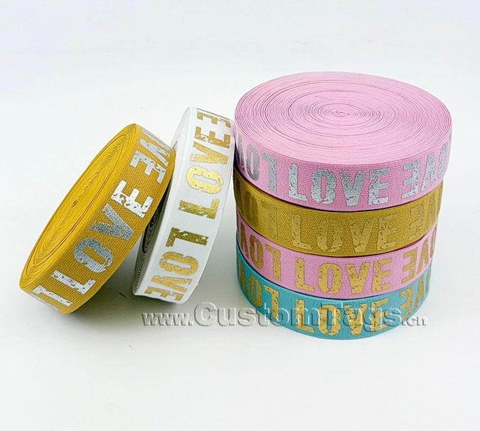 custom gold/silver stamping elastic bands