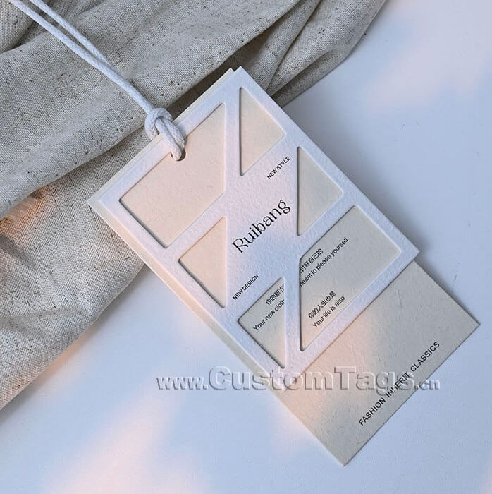 Custom hollow out hang tags for clothing
