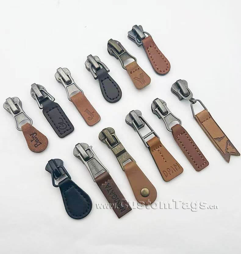 custom leather zipper pulls