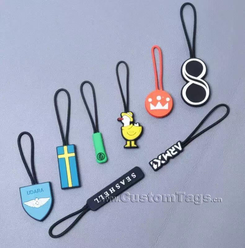 custom pvc & silicone zipper pulls