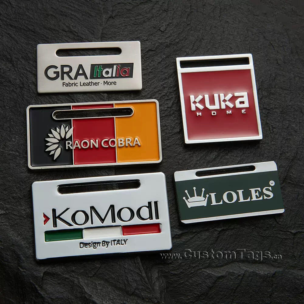custom aluminum labels & tags with engraved name and logo