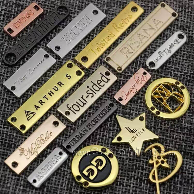 custom engraved metal tags & labels for clothing brands