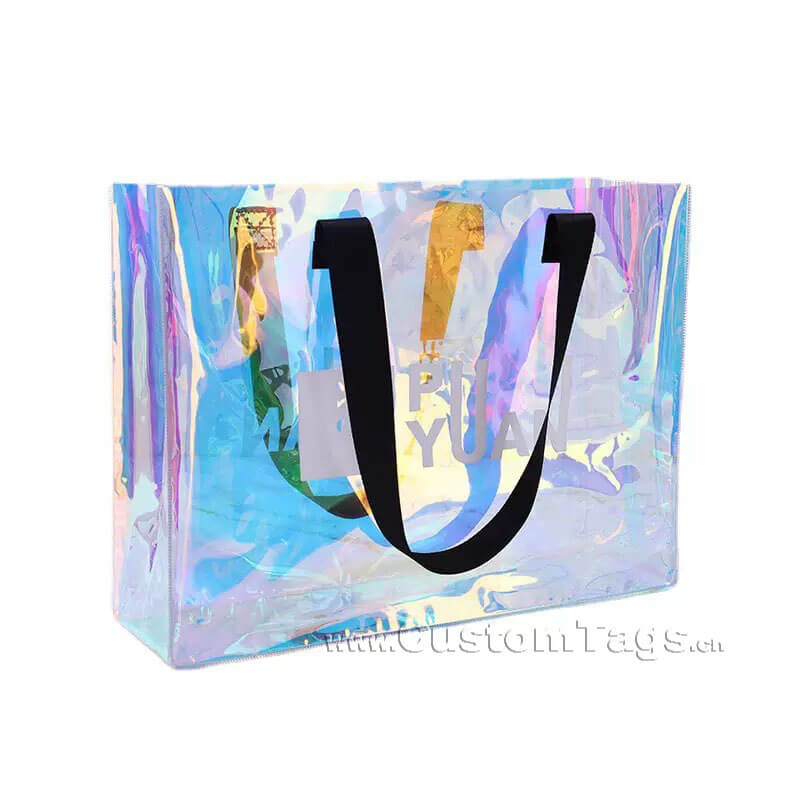 custom holographic cardstock paper bags