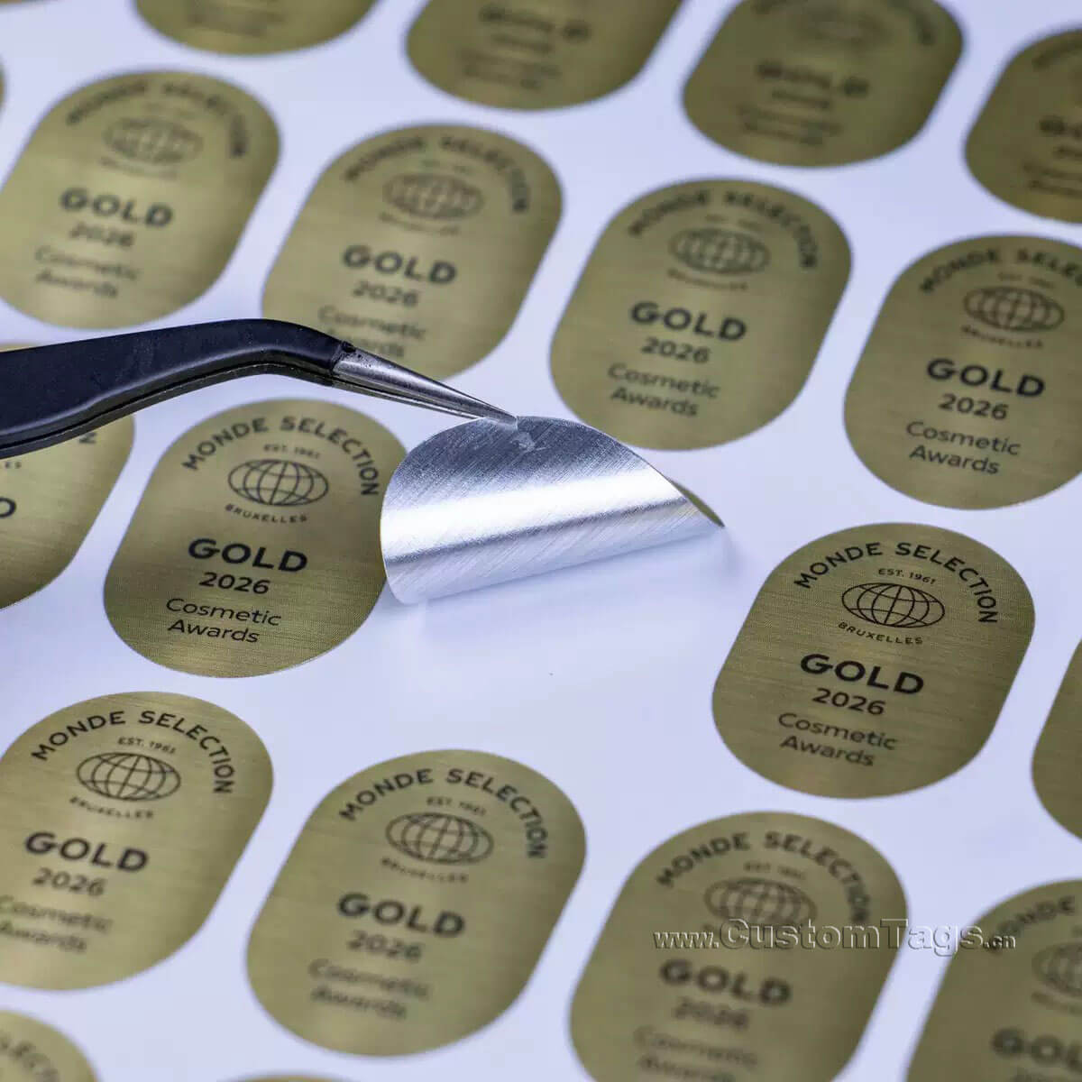 custom metal adhesive labels & stickers