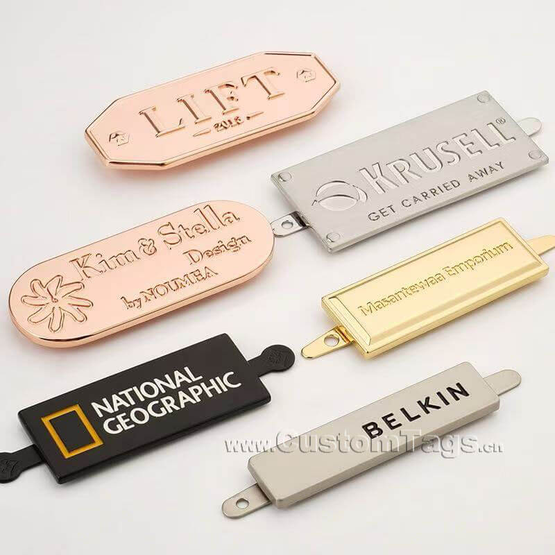 custom metal tags for bags & handbags with logo