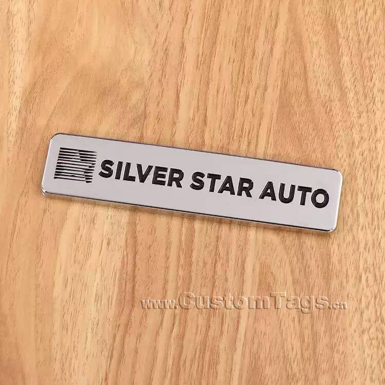 metal brand tags