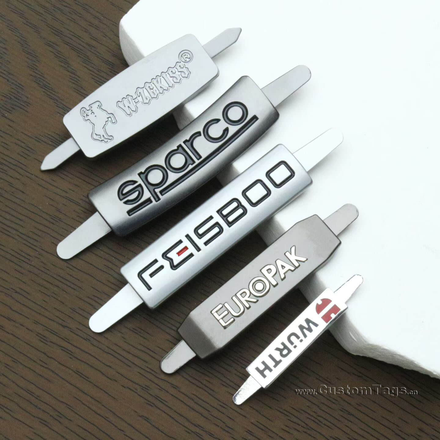 custom metal clothing tags and labels with personalised name