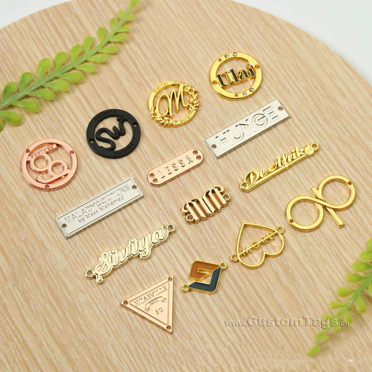custom metal clothing tags and labels with personalised name