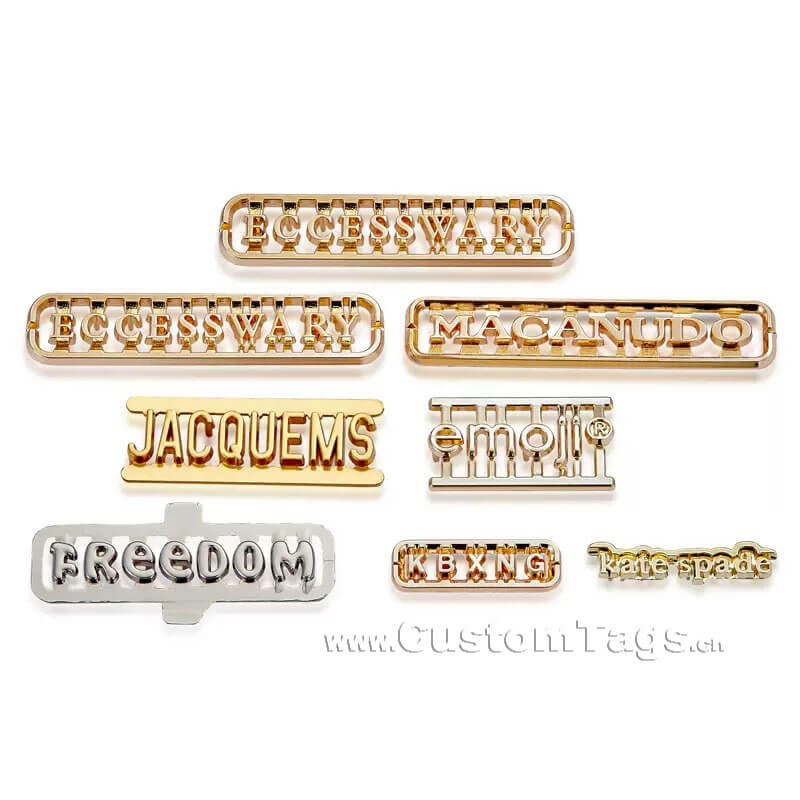 custom metal logo labels & tags for clothing